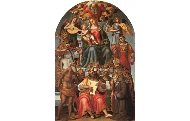 Madonna col Bambino, angeli e santi