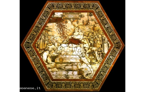 028 Tarsia pavimentale dell'Esagono centrale - Sacrificio di Elia