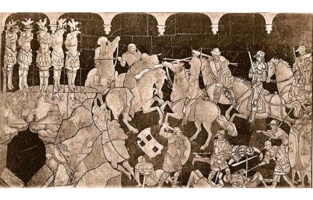 039 Tarsia pav. del Presbiterio e Coro - Giosuč che vince gli Amorrei