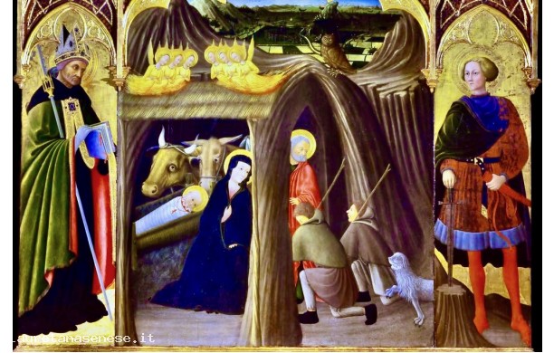 Adorazione dei pastori fra i Santi Galgano e Agostino