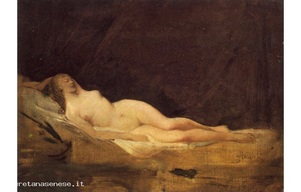 Nudo di donna su fondo scuro