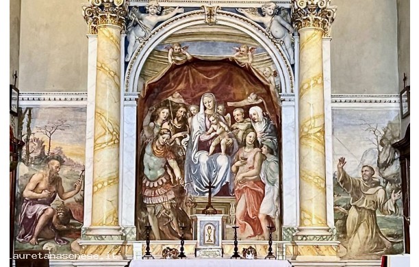 Trittico affreschi altare San Michele