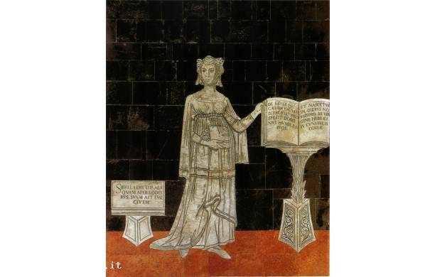 004 Tarsia pavimentale  della navata destra - Sibilla Eritrea