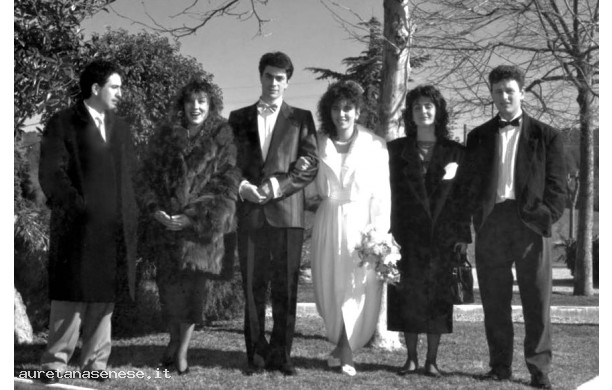 1987, Domenica 1 Febbraio - Alessandro e Roberta con i loro testimoni di nozze