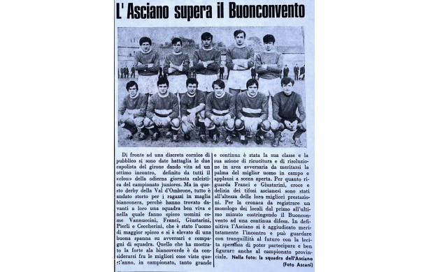 1968 - Ritaglio di giornale: L'Asciano supera il Buonconvento